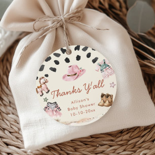 Little Cowgirl westerne thema meisje baby shower Bedankjes Labels