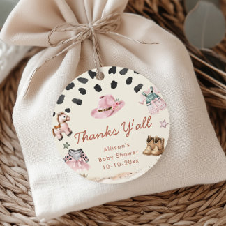 Little Cowgirl westerne thema meisje baby shower Bedankjes Labels