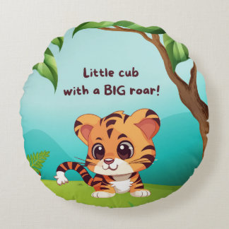 Little Cub Big Roar Rond Sierkussen Kussen