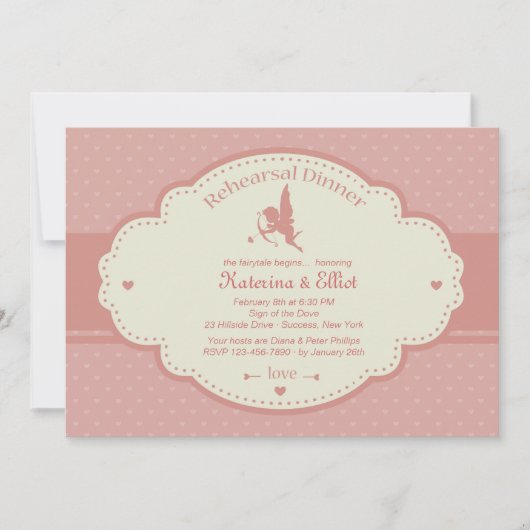 Little Cupid Rehearsal Dinner Invitation Kaart (Voorkant)