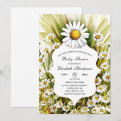 Little Custom Daisy Baby shower Kaart (Voorkant / Achterkant)