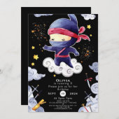 Little Custom Ninja Verjaardag Kaart (Voorkant / Achterkant)