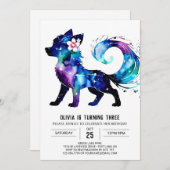 Little Custom Wolf Digitaal Meisje Verjaardag Kaart (Voorkant / Achterkant)