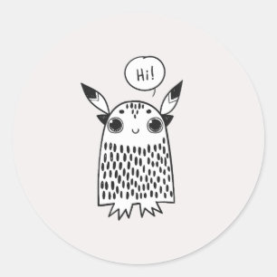 Little Cut monstert Ronde Sticker