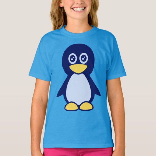 Little Cute Blue Penguin T-shirt (Voorkant)
