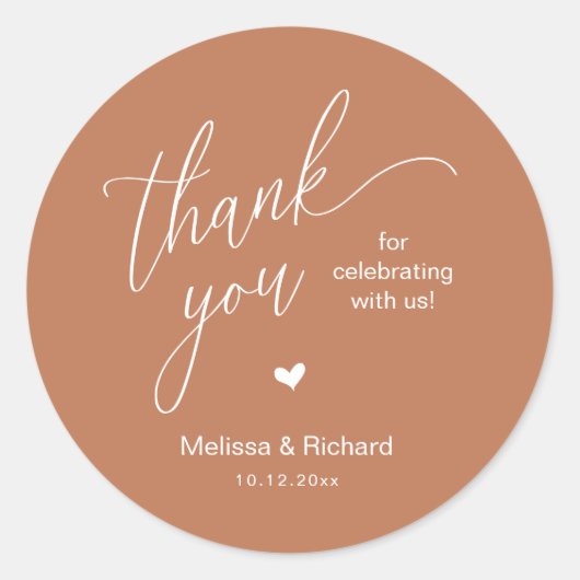 Little Cute Heart Modern Minimal Wedding Gifts Ronde Sticker (Voorkant)