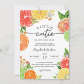 Little Cutie Baby Citrus Douche Uitnodiging (Voorkant)