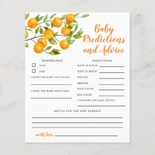 Little Cutie Baby Predictions & Advice Card