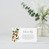 Little cutie baby shower boeken voor baby card informatiekaartje (Staand voorkant)