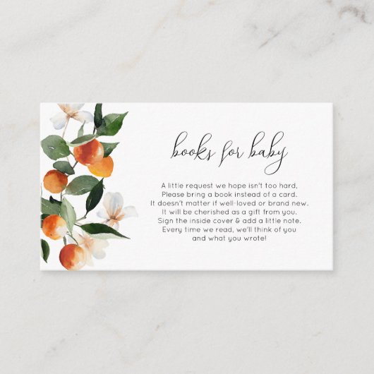 Little cutie baby shower boeken voor baby card informatiekaartje (Voorkant)