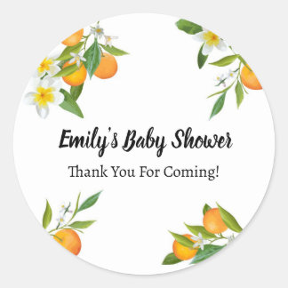 Little Cutie Baby shower Classic Round Sticker