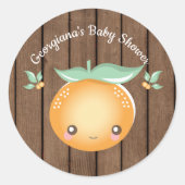 Little Cutie Baby shower Classic Round Sticker (Voorkant)