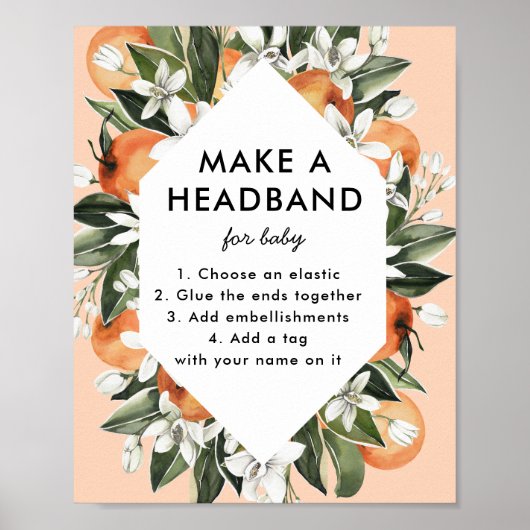Little Cutie Baby shower Headband Station Poster (Voorkant)