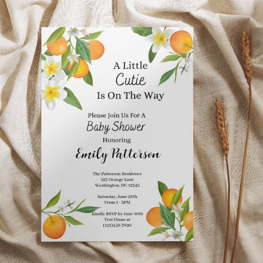 Little Cutie Baby shower Invitation Kaart