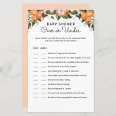 Little Cutie Baby Shower Over en Under spelkaarten (Voorkant / Achterkant)