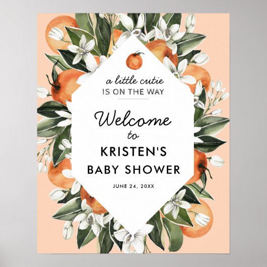 Little Cutie Baby shower Welcome Poster (Voorkant)