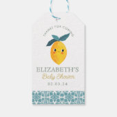 Little Cutie Citrus Baby shower Cadeaulabel (Achterkant)