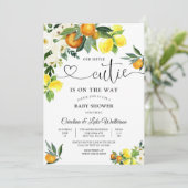 Little Cutie Citrus Baby Shower Invitation (Debout devant)