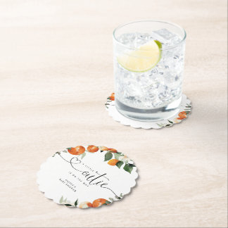 Little cutie citrus baby shower kartonnen onderzetters