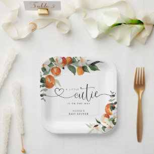Little cutie citrus baby shower papieren bordje