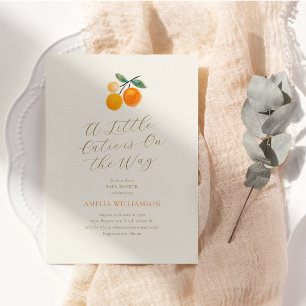 Little Cutie Citrus Baby Shower Script Waterverf Kaart