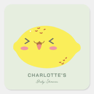 Little Cutie Citrus Baby shower Vierkante Sticker