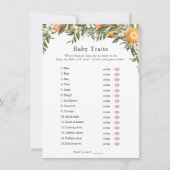 Little Cutie Citrus Baby Traits Shower Spel Kaart (Voorkant)