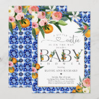 Little Cutie Citrus Botanical Oranje Baby shower