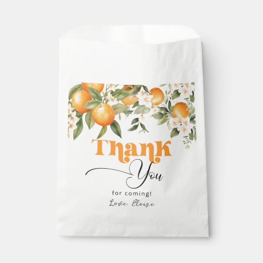 Little cutie citrus sinaasappels birthday dank u bedankzakje (Voorkant)