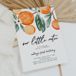 Little Cutie Clementine Birthday Invitation Kaart