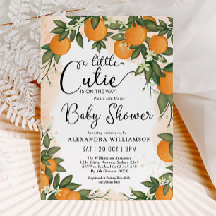 Little Cutie Clementine Oranje Citrus Baby shower Kaart