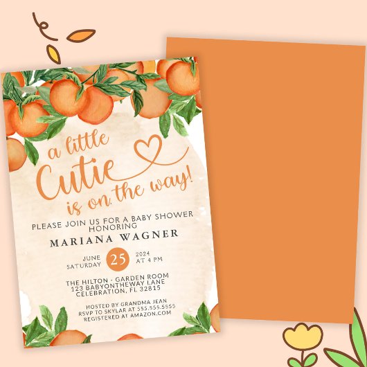 Little Cutie Gender Neutral Baby shower Invitation Kaart