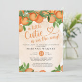 Little Cutie Gender Neutral Baby shower Invitation Kaart (Staand voorkant)