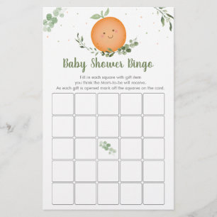 Little Cutie Greenery Baby shower Bingo Game