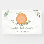 Little Cutie Greenery Baby shower Spandoek (Horizontaal)