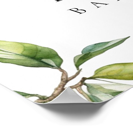 Little Cutie Groen Sinaasappel Baby shower Welkom Poster (Hoek)