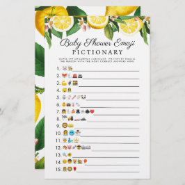 Little Cutie Lemon Citrus Baby shower Emoji Game