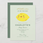 Little Cutie Lemon Citrus Baby Shower Invitation (Devant / Derrière)