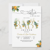 Little Cutie Orange Baby Shower Invitation (Devant)