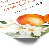 Little Cutie Orange Baby Shower Welcome Sign Foto Afdruk (Hoek)