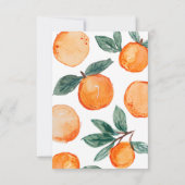 Little Cutie Orange Carte de remerciements d'anniv (Dos)