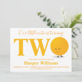 Little Cutie Orange Deux Invitation d'anniversaire (Debout devant)