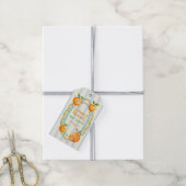 Little Cutie Oranje Baby shower Cadeaulabel (Met Touw)