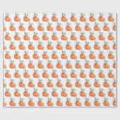Little Cutie Oranje Citrus Motief Theme Cadeaupapier (Vlak)