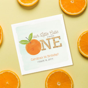 Little Cutie Oranje Clementine 1st Birthday Servet