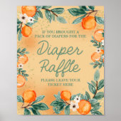 Little Cutie Oranje Diaper Raffle Poster (Voorkant)
