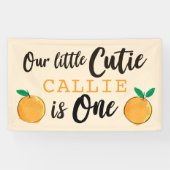 Little Cutie Oranje First Birthday Banner (Horizontaal)
