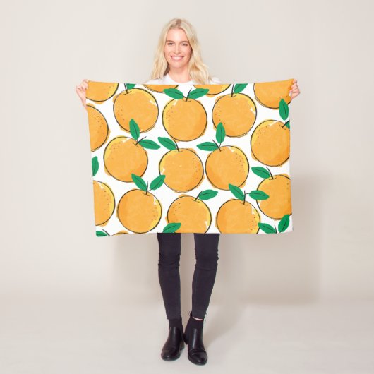 Little Cutie Oranje Pattern Baby Blanket Fleece Deken (In situ)