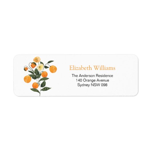Little Cutie oranje return address label (Voorkant)