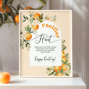 Little cutie Pacifier jachtwedstrijd baby shower Poster